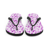 Cystic Fibrosis Awareness Ribbon Pattern Flip-Flops - The Awareness Store