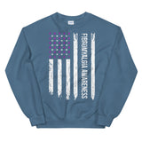 Fibromyalgia Awareness USA Flag Sweatshirt