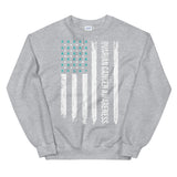 Ovarian Cancer Awareness USA Flag Sweatshirt