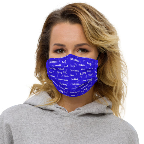 Colon Cancer Awareness Be Kind Pattern Premium Face Mask