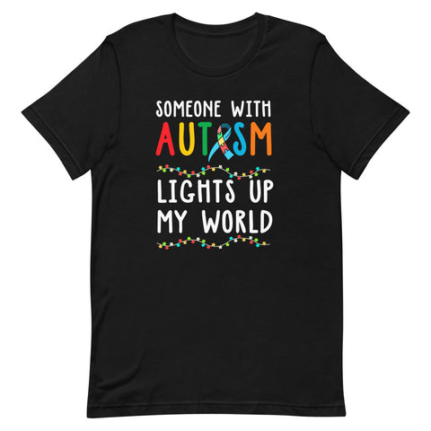 Autism Awareness Someone Lights Up My World Premium T-Shirt - The Awareness Store