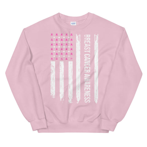 Breast Cancer Awareness USA Flag Sweatshirt