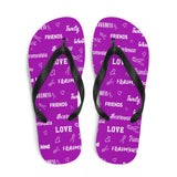 Fibromyalgia Awareness Be Kind Pattern Flip-Flops