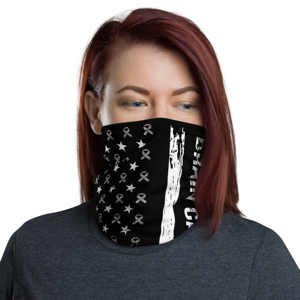 Brain Cancer Awareness USA Flag Washable Face Mask / Neck Gaiter