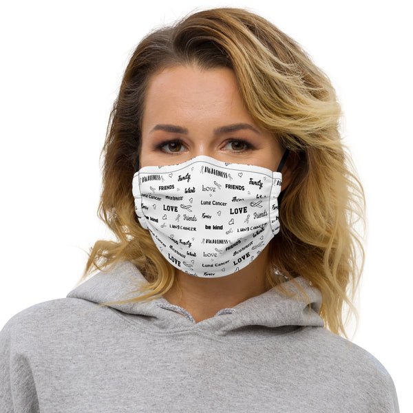 Lung Cancer Awareness Be Kind Pattern Premium Face Mask