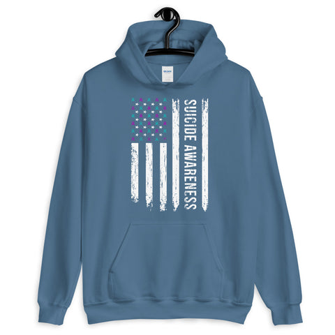 Suicide Awareness USA Flag Hoodie - The Awareness Store