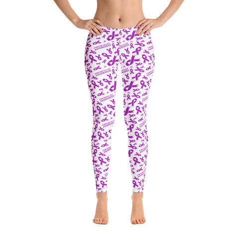 Fibromyalgia Awareness Ribbon Pattern Leggings - The Awareness Store