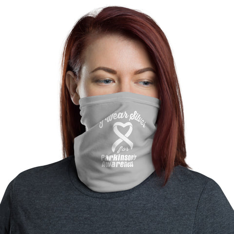 Parkinson's Awareness I Wear Silver Face Mask / Neck Gaiter - The Awareness Store