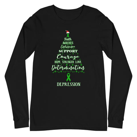 Depression Awareness Christmas Hope Long Sleeve T-Shirt - The Awareness Store