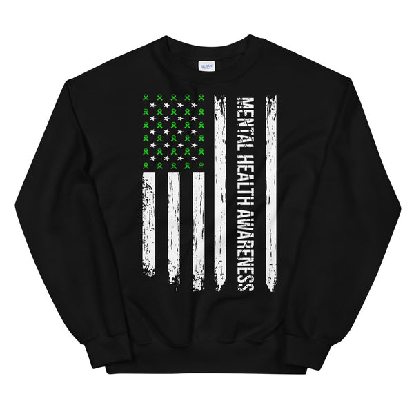 Mental Health Awareness USA Flag Sweatshirt