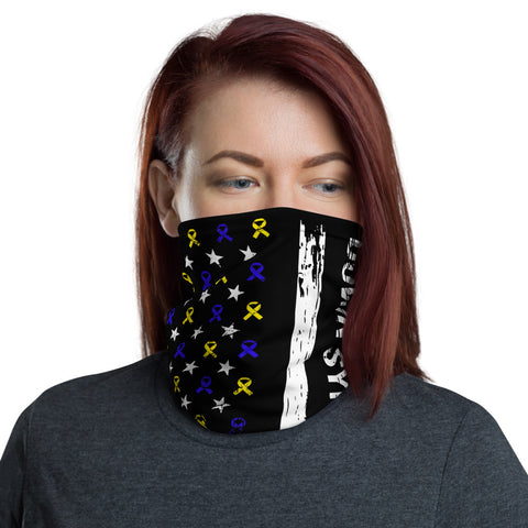 Down Syndrome Awareness USA Flag Washable Face Mask / Neck Gaiter - The Awareness Store