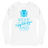 Stomach Cancer Awareness Keep Calm and Enjoy Christmas Long Sleeve T-Shirt