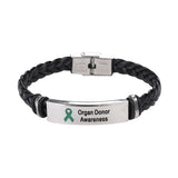 Organ Donor Leather Awareness Bracelet