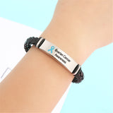 Ovarian Cancer Leather Awareness Bracelet