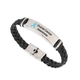 Ovarian Cancer Leather Awareness Bracelet