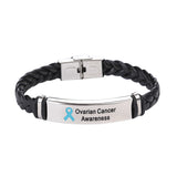 Ovarian Cancer Leather Awareness Bracelet