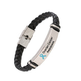 Ovarian Cancer Leather Awareness Bracelet