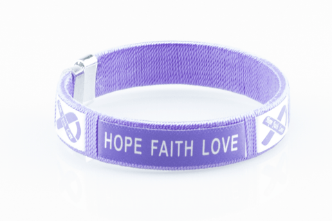 Fibromyalgia Hope Faith Love Bangle Bracelet - The Awareness Store