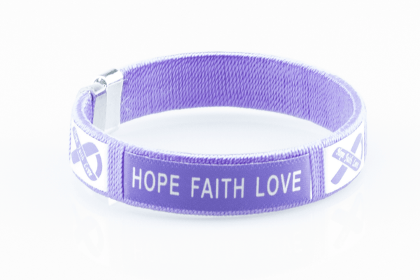 Pancreatic Cancer Hope Faith Love Bangle Bracelet