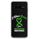 Depression Awareness I Wear Green Samsung Phone Case - The Awareness Store