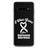 Depression Awareness I Wear Green Samsung Phone Case - The Awareness Store