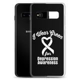 Depression Awareness I Wear Green Samsung Phone Case - The Awareness Store