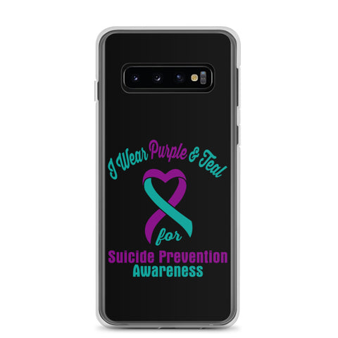 Suicide Awareness I Wear Purple & Teal Samsung Phone Case - The Awareness Store