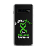Depression Awareness I Wear Green Samsung Phone Case - The Awareness Store