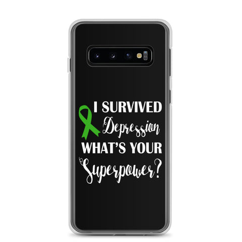 Depression Awareness I Survived, What's Your Superpower? Samsung Phone Case - The Awareness Store
