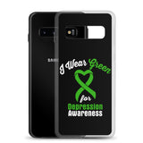 Depression Awareness I Wear Green Samsung Phone Case - The Awareness Store