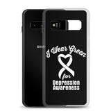 Depression Awareness I Wear Green Samsung Phone Case - The Awareness Store