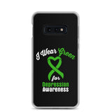 Depression Awareness I Wear Green Samsung Phone Case - The Awareness Store