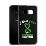 Depression Awareness I Wear Green Samsung Phone Case - The Awareness Store