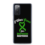 Depression Awareness I Wear Green Samsung Phone Case - The Awareness Store