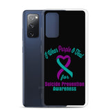 Suicide Awareness I Wear Purple & Teal Samsung Phone Case - The Awareness Store