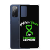 Depression Awareness I Wear Green Samsung Phone Case - The Awareness Store