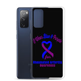 Rheumatoid Arthritis Awareness I Wear Blue & Purple Samsung Phone Case - The Awareness Store