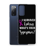 Epilepsy Awareness I Survived, What's Your Superpower? Samsung Phone Case - The Awareness Store