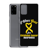 Childhood Cancer Awareness I Wear Gold Samsung Phone Case