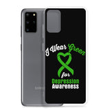Depression Awareness I Wear Green Samsung Phone Case - The Awareness Store