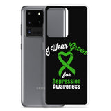 Depression Awareness I Wear Green Samsung Phone Case - The Awareness Store