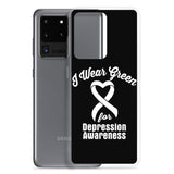 Depression Awareness I Wear Green Samsung Phone Case - The Awareness Store