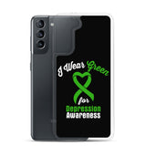 Depression Awareness I Wear Green Samsung Phone Case - The Awareness Store