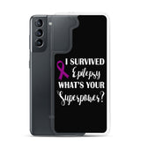 Epilepsy Awareness I Survived, What's Your Superpower? Samsung Phone Case - The Awareness Store