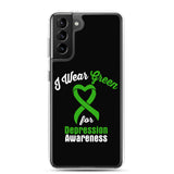 Depression Awareness I Wear Green Samsung Phone Case - The Awareness Store