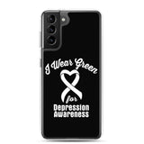 Depression Awareness I Wear Green Samsung Phone Case - The Awareness Store