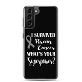 Brain Cancer Awareness I Survived, What's Your Superpower? Samsung Phone Case