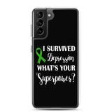 Depression Awareness I Survived, What's Your Superpower? Samsung Phone Case