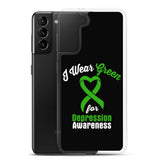 Depression Awareness I Wear Green Samsung Phone Case - The Awareness Store
