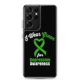 Depression Awareness I Wear Green Samsung Phone Case - The Awareness Store